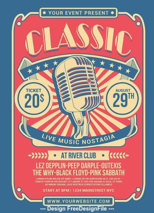 Classic Music Show Flyer Template Psd