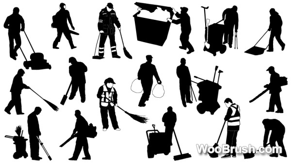 Cleaners Silhouetter Material Vector And Shapes