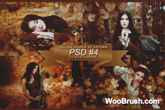 Fallen Leaves Of 2022 Autumn With Beautiful Girl Psd