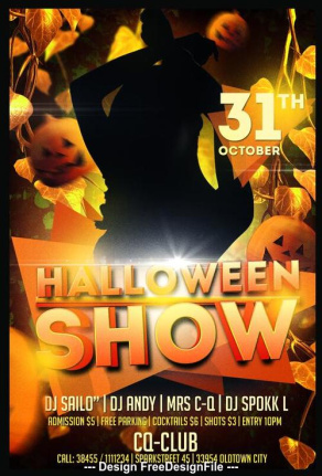 2022 Halloween Show Flyer Template Psd