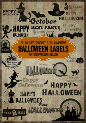 2022 Halloween Tag And Label Brushes