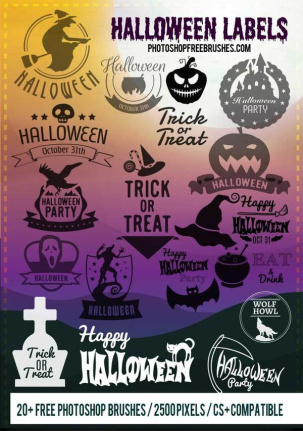 2022 Halloween Labels Brushes