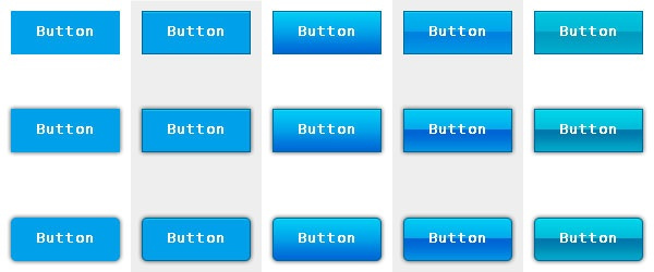 Simple Blue Button Shiny Psd