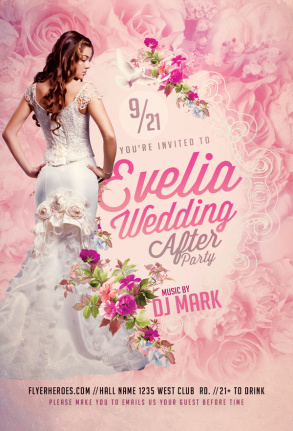 Wedding After Party Flyer Template Psd